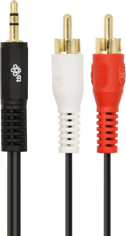 Avdio kabel 3,5 mm minijack na 2x RCA, 1,5 m, črn TB AKTBXAJ2RCA150B