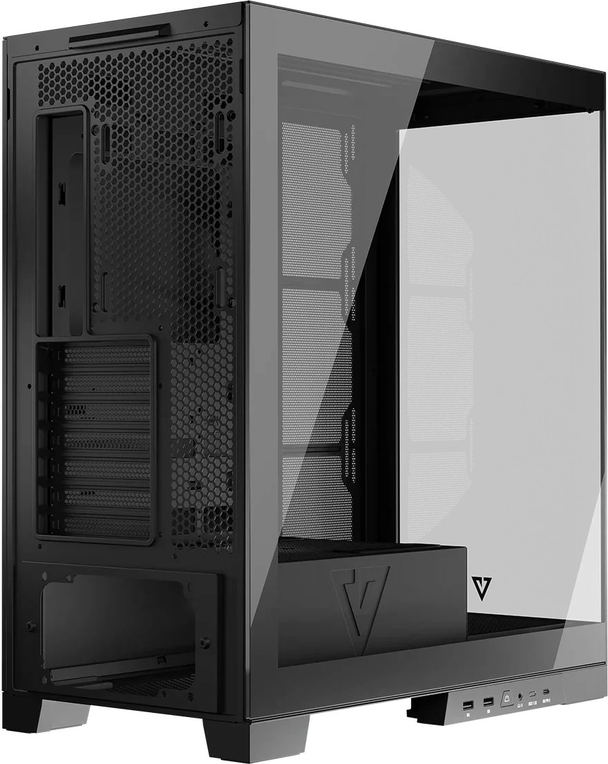 Računalniško ohišje MODECOM Volcano Space MIDI, ATX/ITX/micro ATX, ARGB, kaljeno steklo, črno