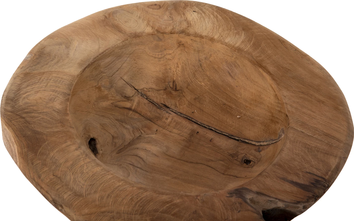 Dekorativna skleda za mizo YOKI FH9627 iz tikovega lesa Φ29x6Hcm