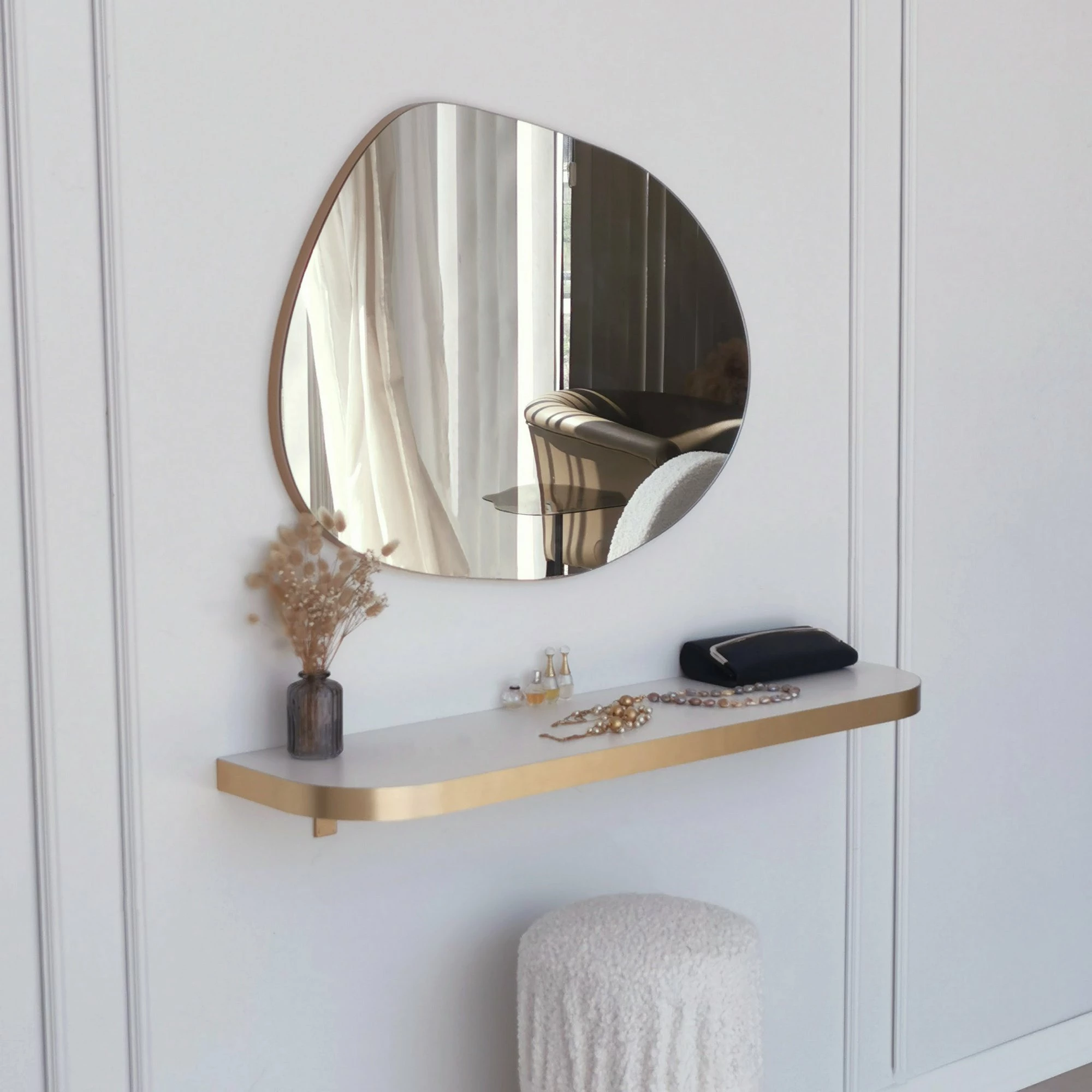 Moderno ogledalo, zlate barve, Hanah Home Gusto