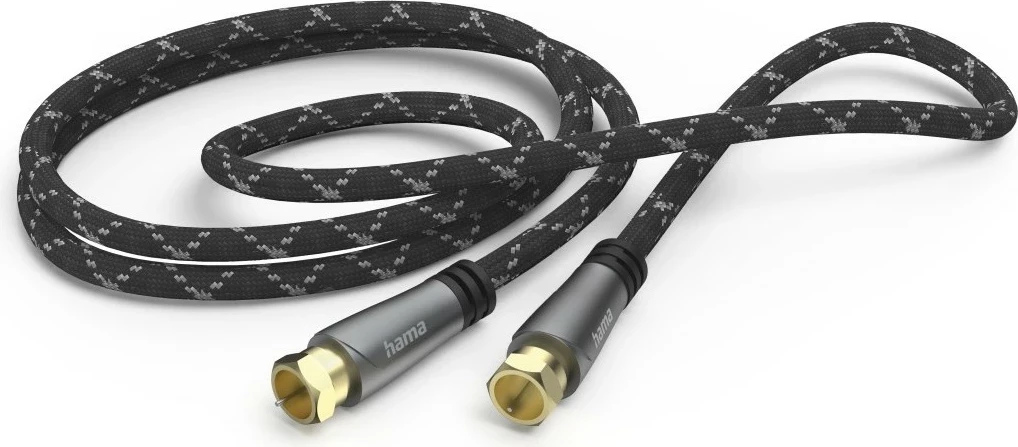 Antenski kabel 1,5 m F–F, bel, pozlačeni konektorji Hama