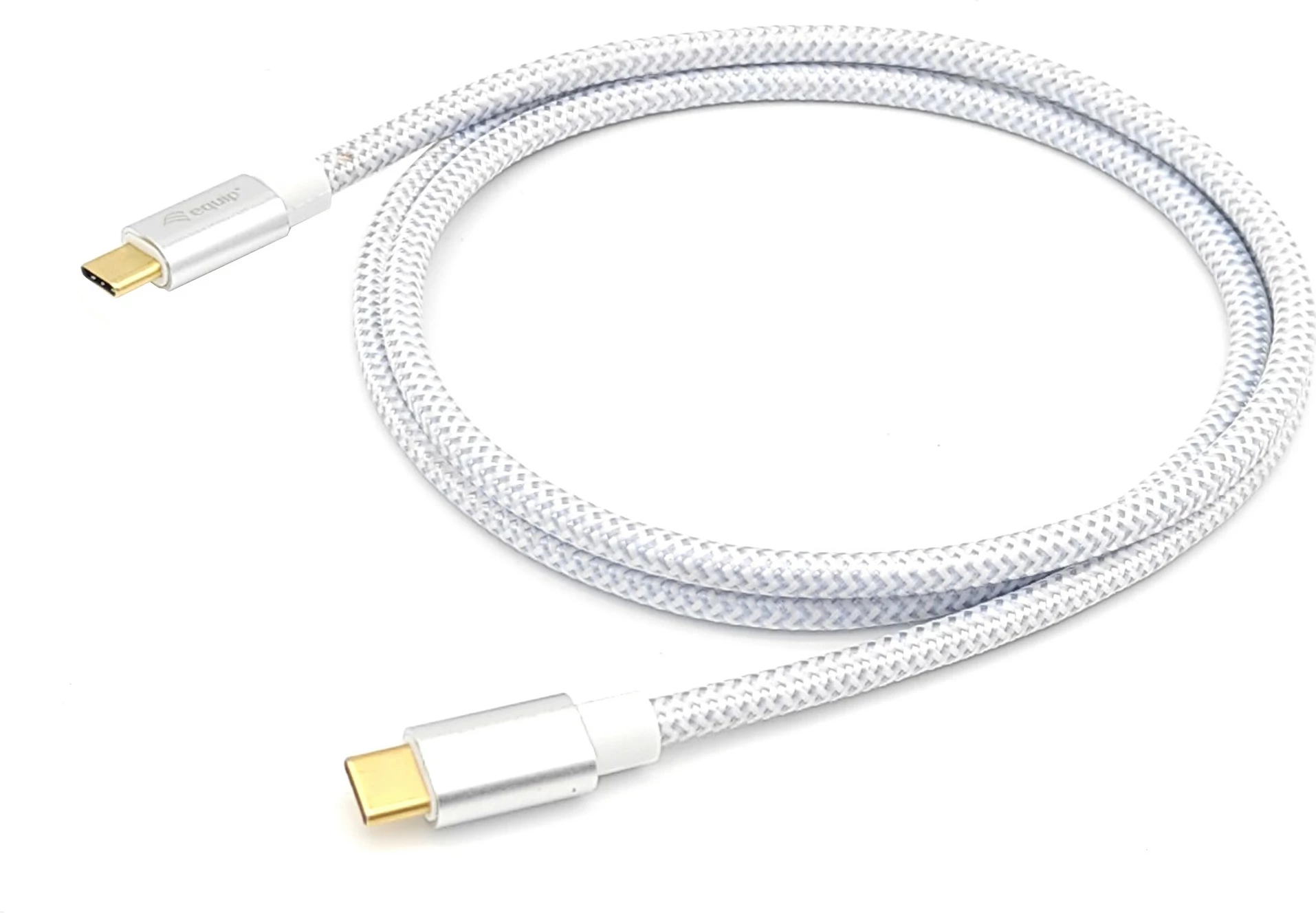 Kabel USB C na USB C Equip USB 3.2 Gen 2, 1 m, 100 W, srebrno/belo