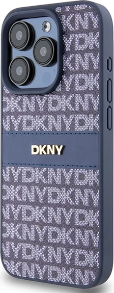 Ovitek DKNY Mono Stripe & Metal Logo za iPhone 15 Pro, modra