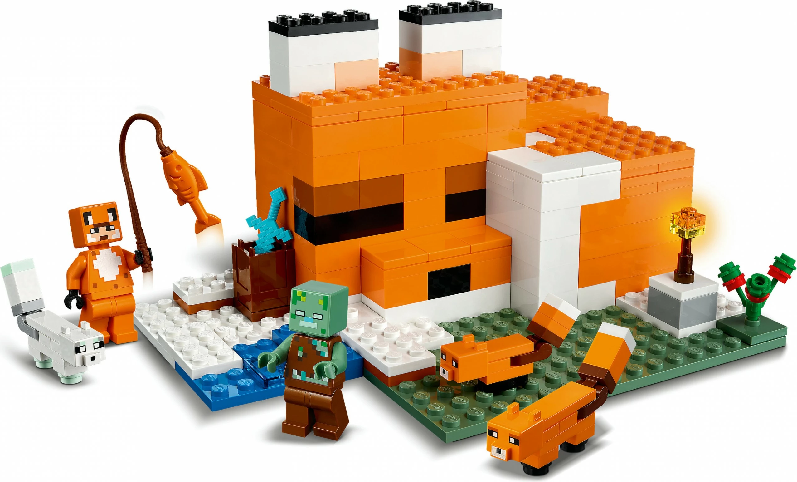 Set za sestavljanje Minecraft The Fox Lodge, 193 kosov, plastika, večbarven