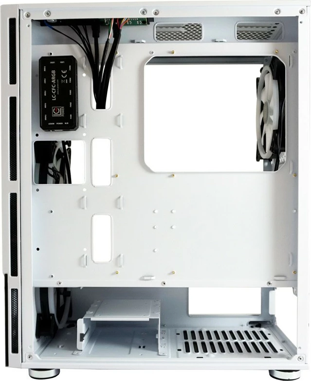 Gaming ohišje LC-Power 803W RGB, Midi Tower, kaljeno steklo, črno/belo