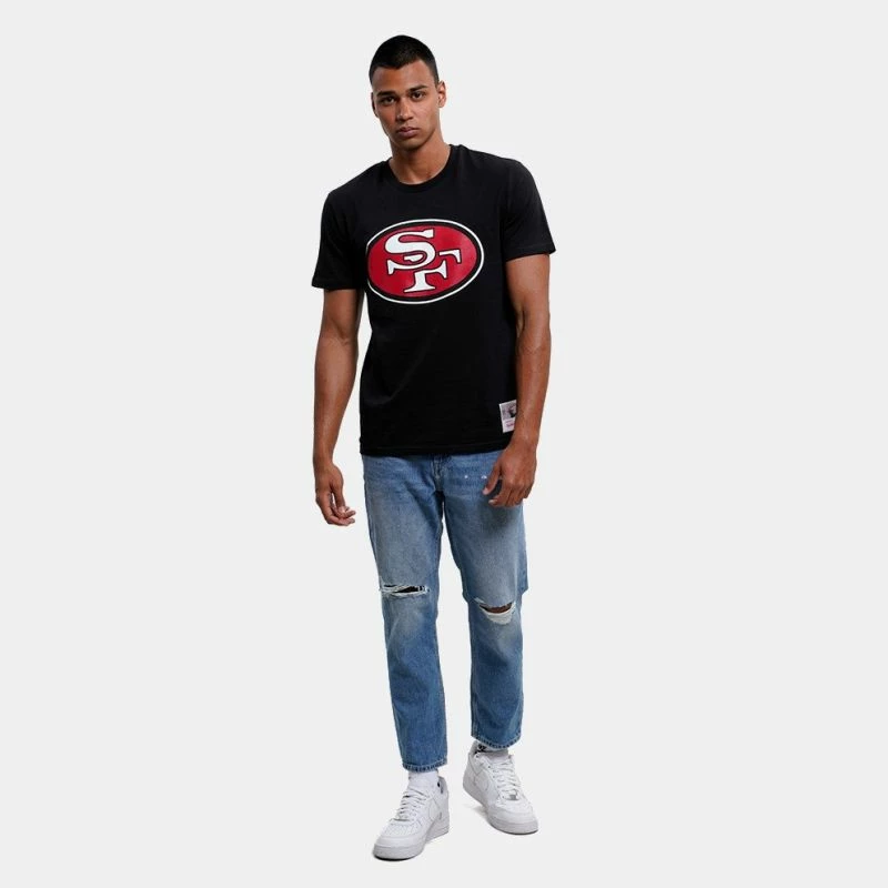 Majica za moške Mitchell & Ness z logotipom NFL ekipe San Francisco 49ers, črna