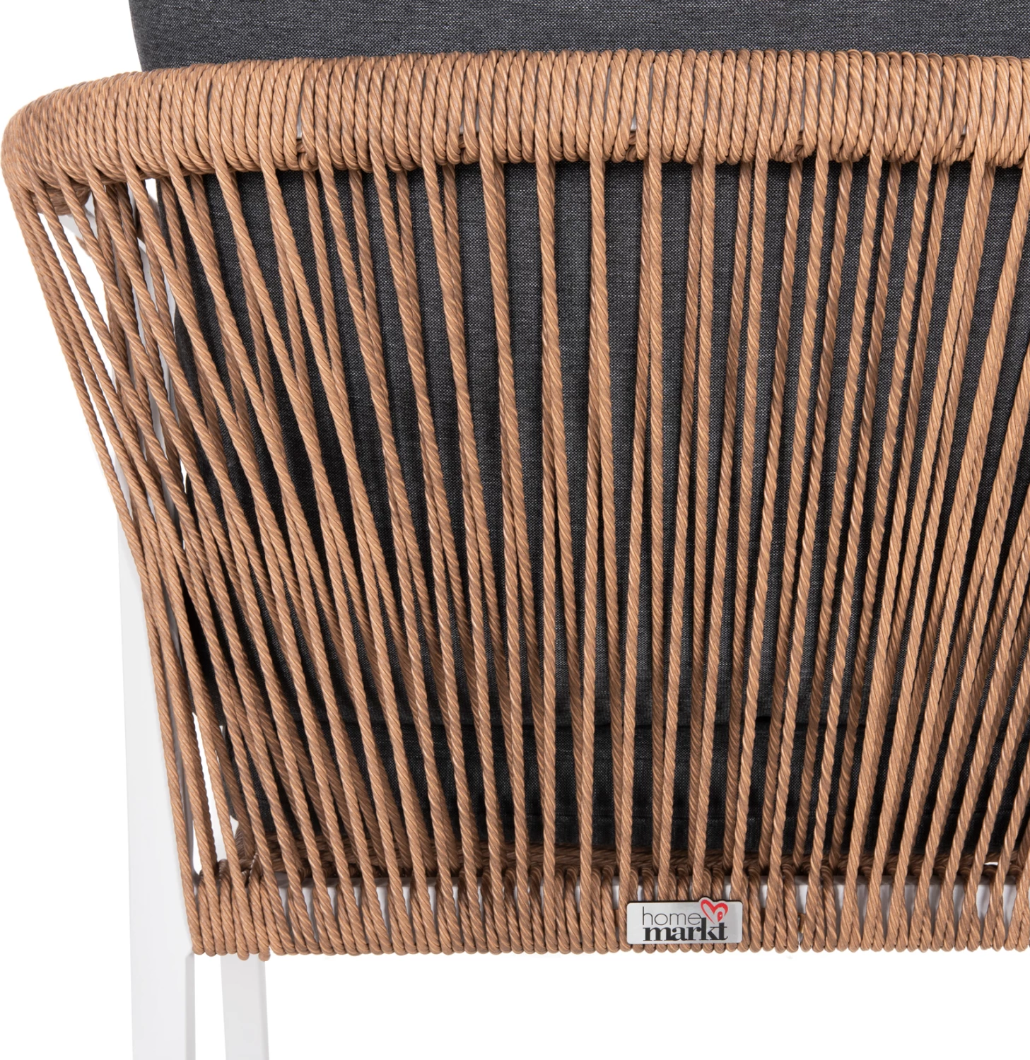 Fotelj MAERLY FH6051.01 bel aluminij-antracit blazine-P.E. ratan v svetlo rjavi barvi 55,5x62,5x85Hcm