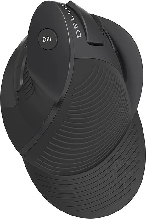 Ergonomski vertikalni brezžični miš Delux M618G DB, Bluetooth/2.4G, siva