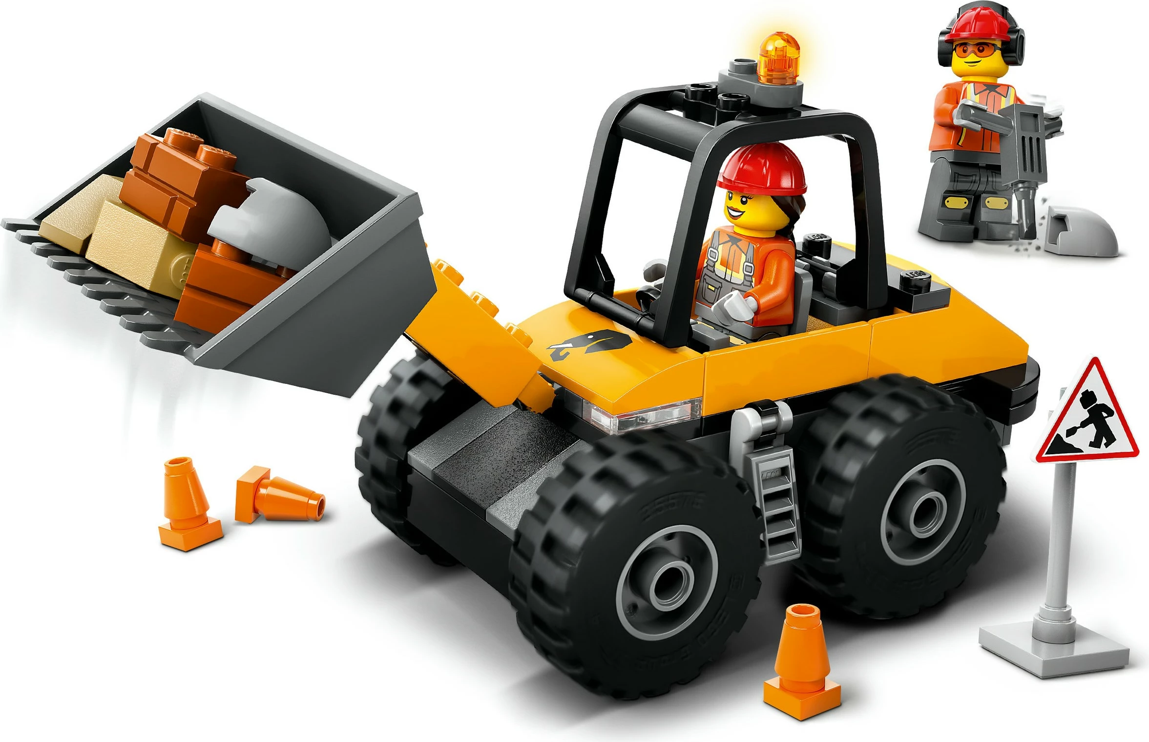 Gradbeni set z gradbenim nakladalcem LEGO City 60450, 81 kosov, večbarven