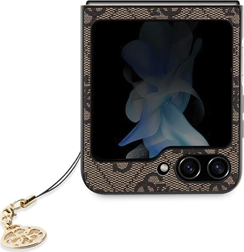 Ovitek za telefon Guess 4G Charms za Samsung Galaxy Z Flip 5, rjav