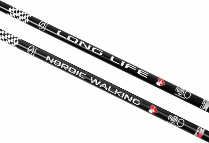 Nastavljivi nordijski pohodni palici Long Life SMJ, črno-zlati