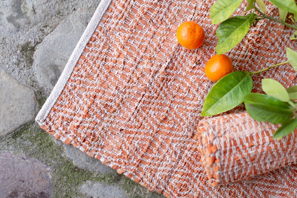 Preproga za hodnik Rombo, usnje, oranžno-bež, 70x150 cm