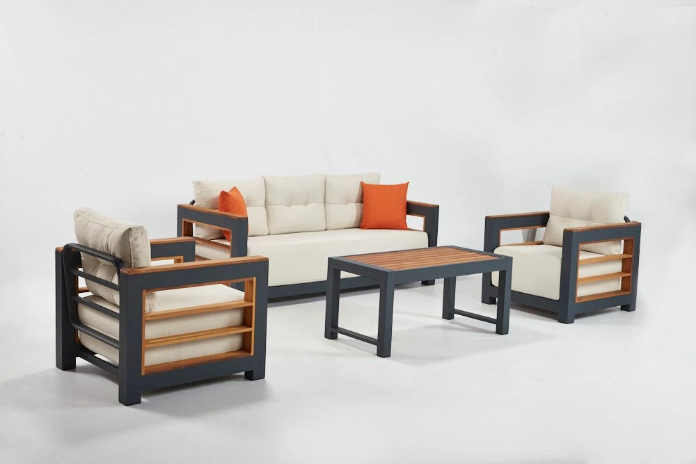Set lounge za vrt, Skye Decor Larix, bel
