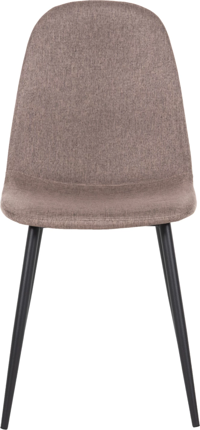 Jedilni stol LEONARDO FH00100.28 temno bež tkanina & črne kovinske noge 42x49,5x89Hcm, set 4 kosov