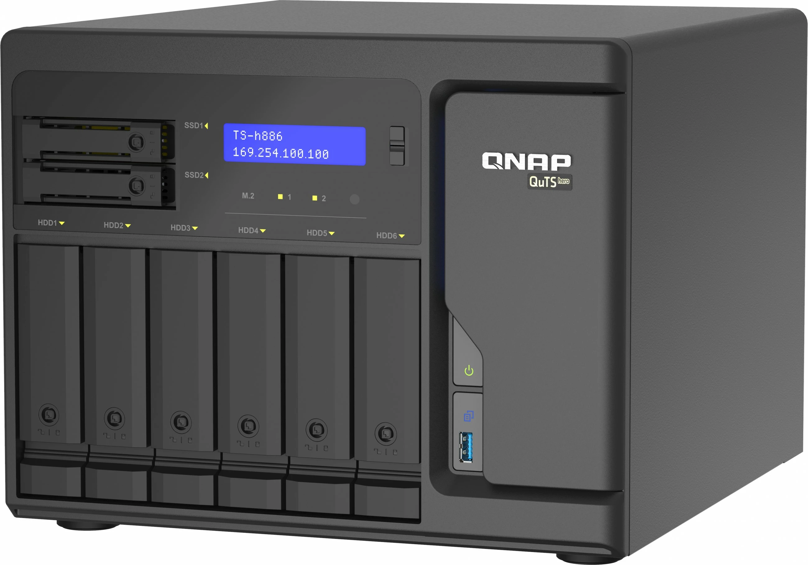 NAS, 8 mest, Intel Xeon D1602, 8GB RAM, siv - QNAP TS-h886-D1602-8G-BRO