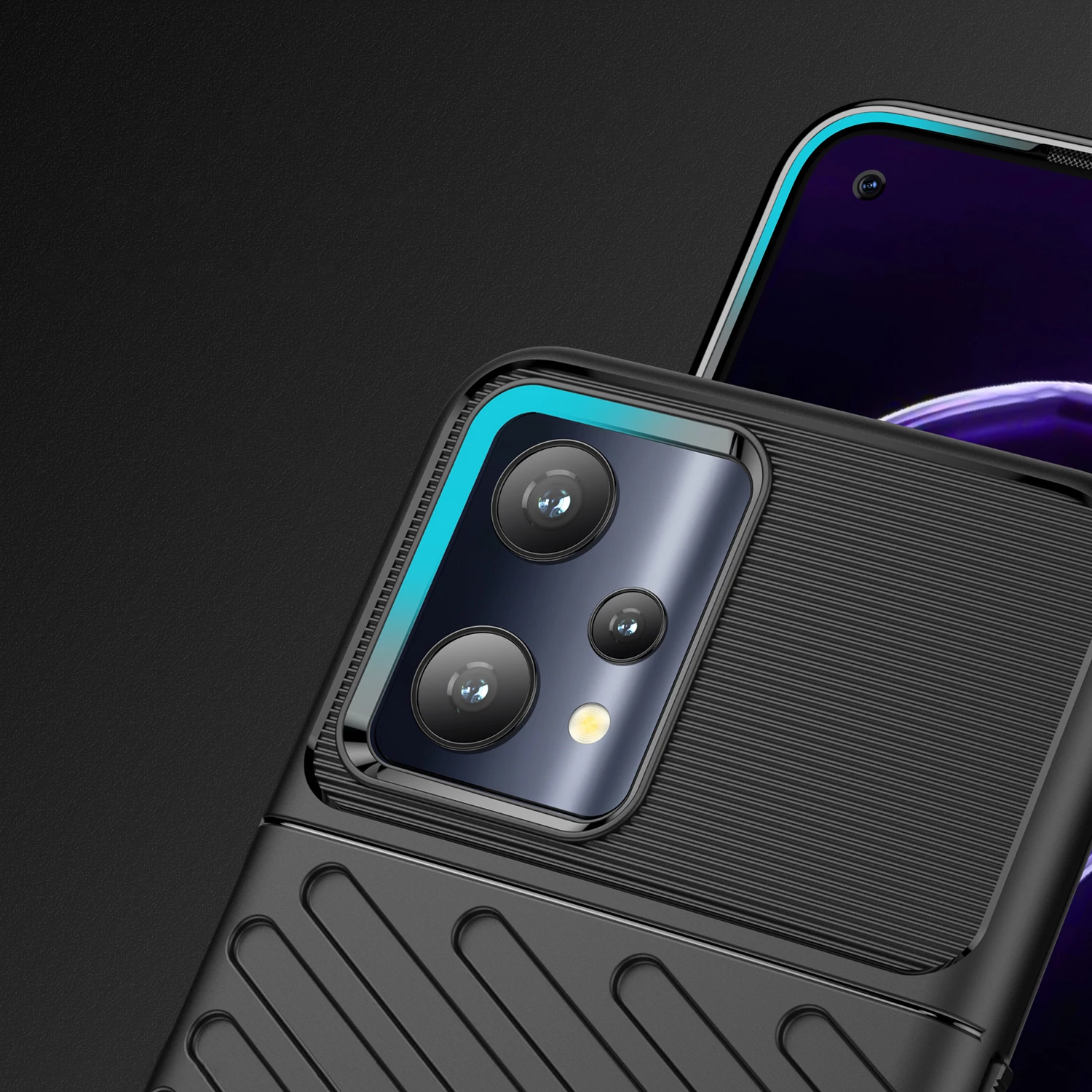 Ovitek za telefon Hurtel Thunder Case za Realme 9 Pro, črn