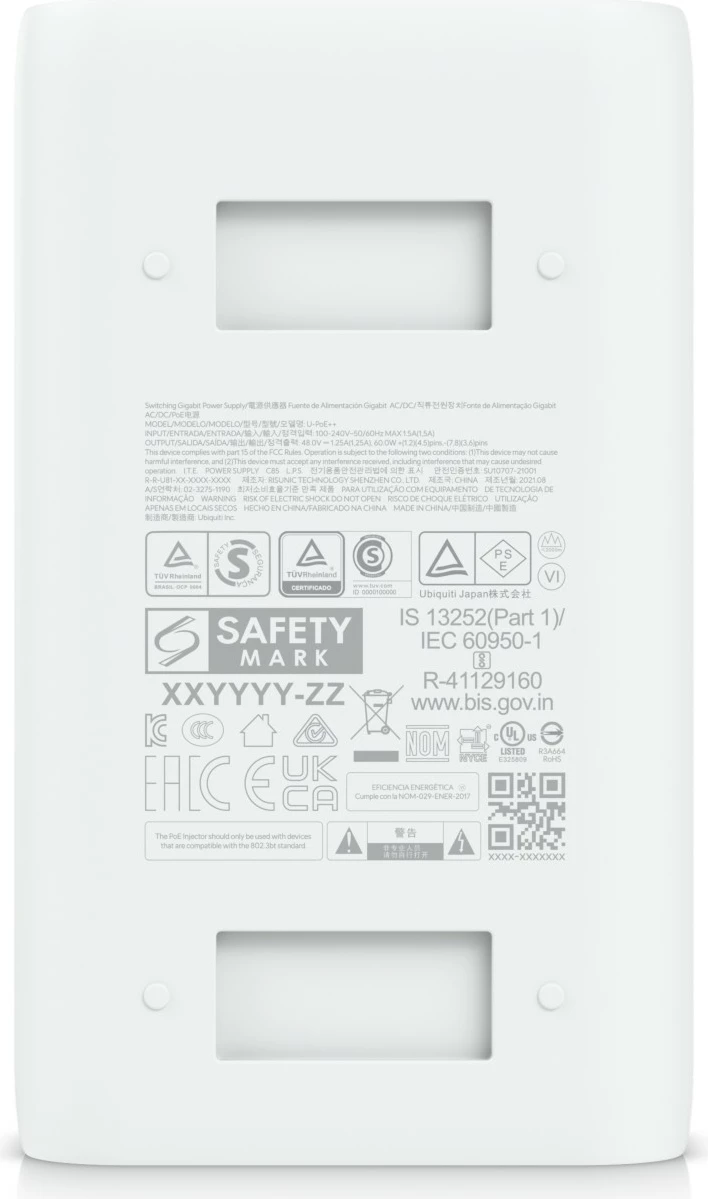 Adapter Ubiquiti UISP U-PoE++, Gigabit Ethernet, bel