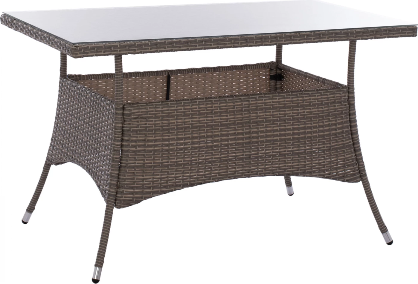 Kovinska miza Military iz ratana v sivi barvi FH5141.31 120x70x75 cm