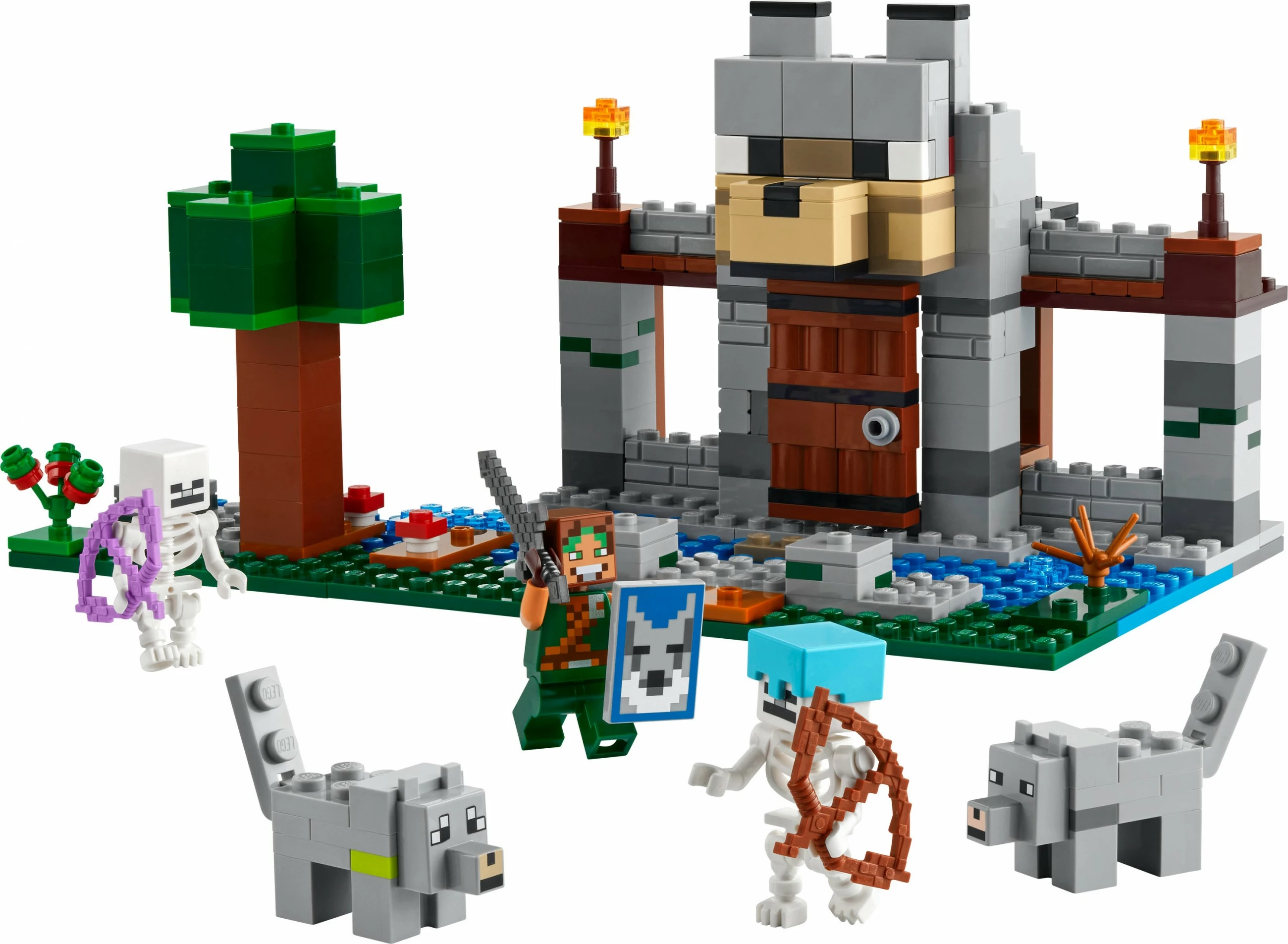 Set za gradnjo LEGO Minecraft Die Wolfsfestung 21261, večbarven
