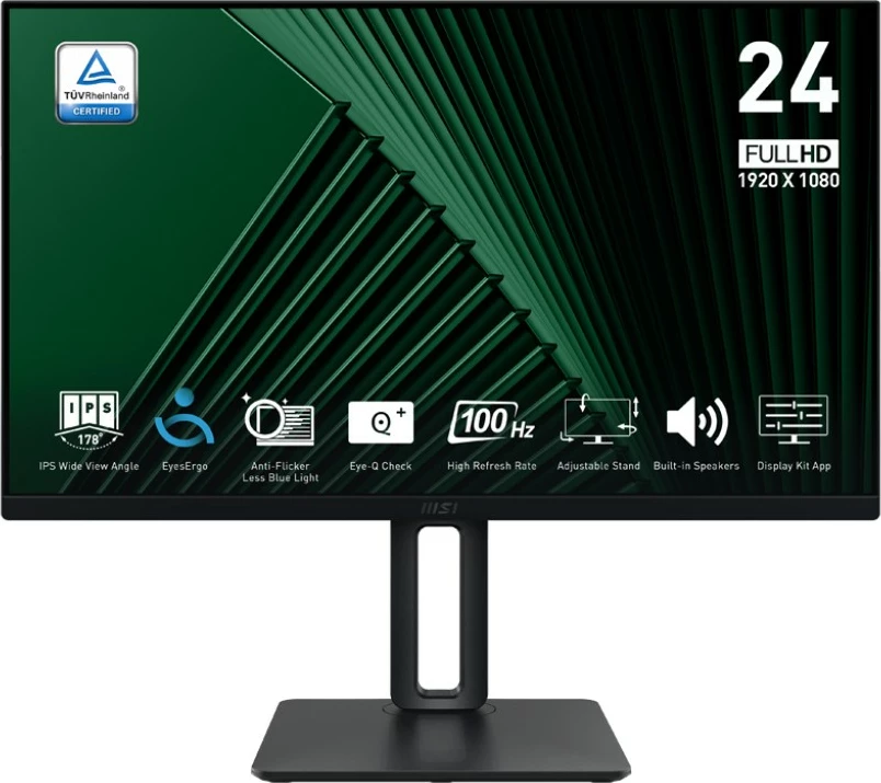 24 IPS FHD 100Hz monitor, črn — MSI PRO MP245PG