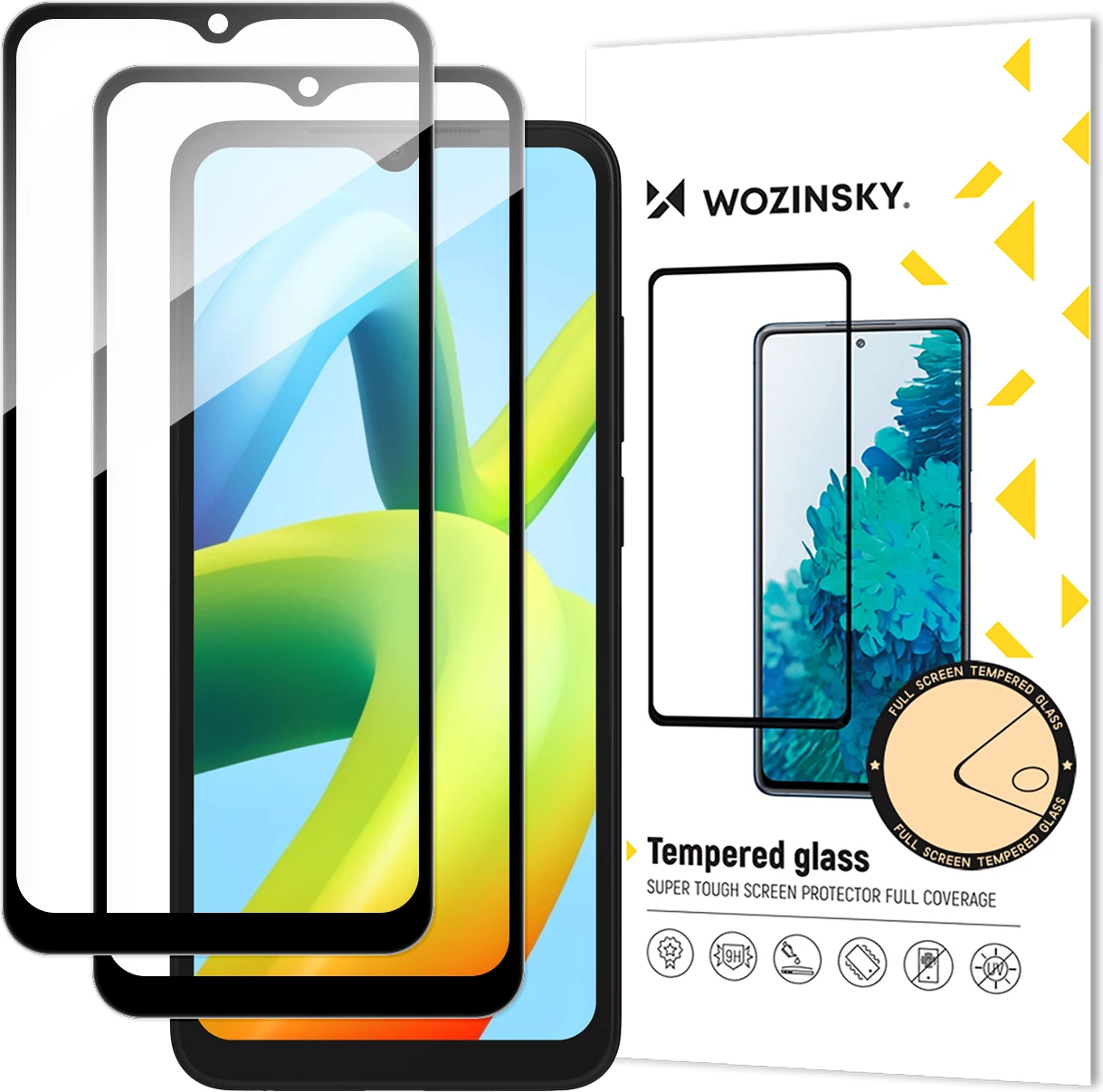 Kaljeno steklo Wozinsky Full Glue za Xiaomi Redmi A2 / Redmi A1, 2 kosa, modro