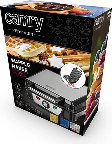 Vafeljera CAMRY CR 3025, 4 vaflji, črna, 1500 W