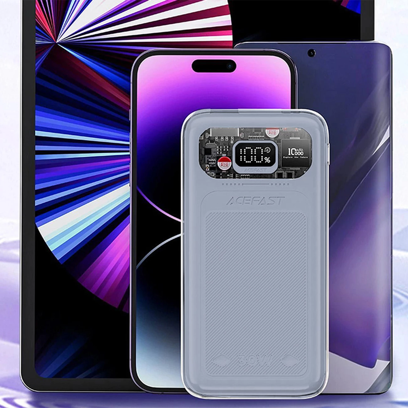 Powerbank 10000mAh 30W, Acefast M1 Sparkling Series, siv