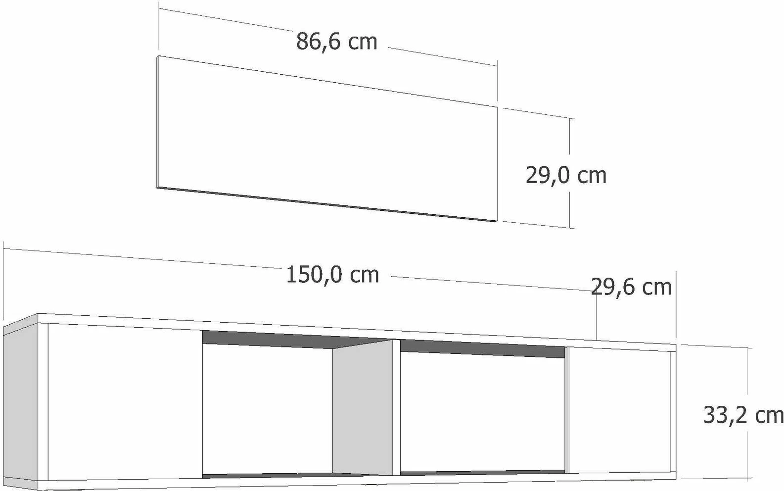 Komoda za tv, antracitna, Skye Decor Kodaks