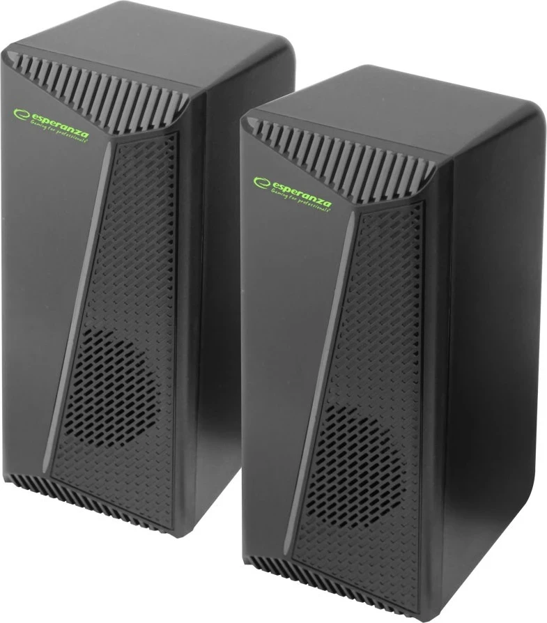 Komplet zvočnikov 2.0 LED, črn Esperanza EGS106, 6 W, 2 kosa