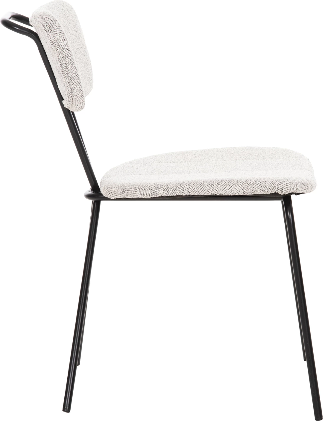 Jedilni stol DORY FH9855.03 kovinski okvir v črni barvi-tkanina v svetlo sivi 48,5x61x76Hcm, set 4 kosov
