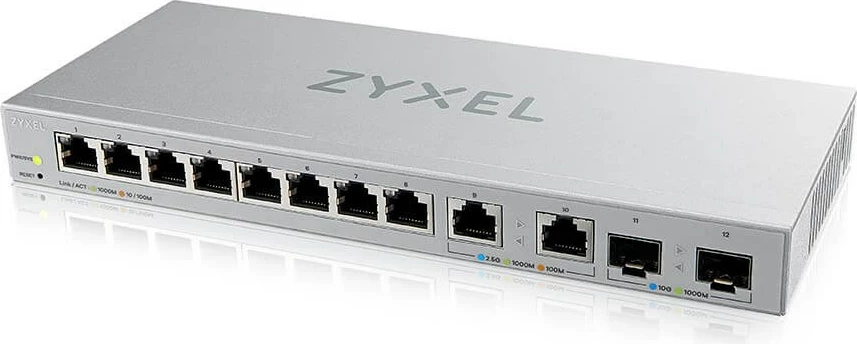 Upravljan stikalo Zyxel XGS1210-12, Gigabit Ethernet, šedo