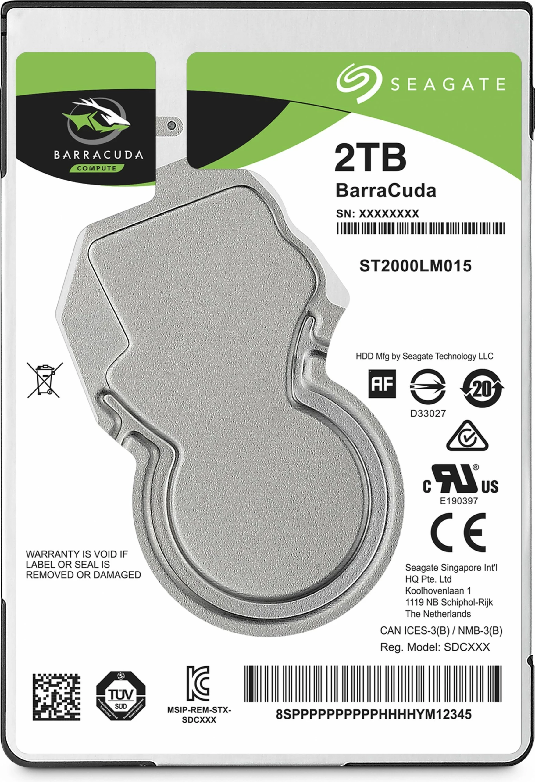 Trdi disk 2,5" Seagate Barracuda, 2 TB, 5400 RPM, 128 MB