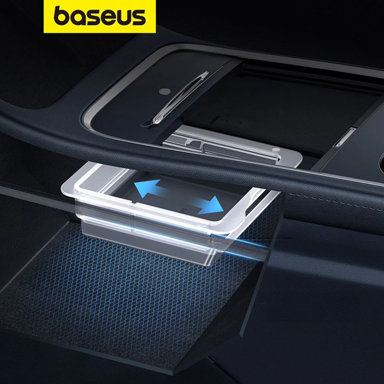 Avtomobilski organizator Baseus T-Space Series za Tesla Model 3/Y, silikon, siva