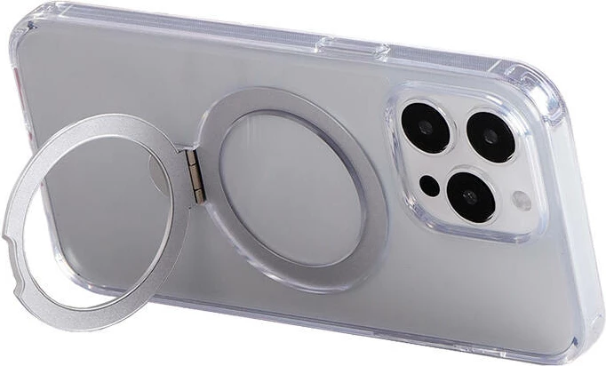 Magnetni ovitek za telefon Joyroom JR-BP004 za iPhone 15 Pro, prozoren s stojalom