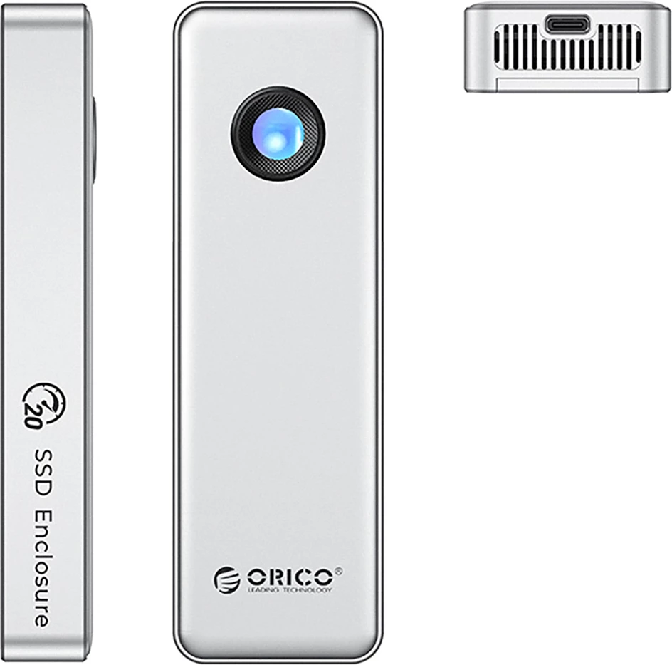 Računalniško ohišje za SSD M.2 NVMe, USB-C 3.2, 20 Gb/s, Orico OUM2-G20, srebrn