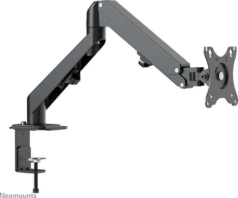 Nastavljiv kroglični nosilec za monitor z gasnim vzmetjo Neomounts DS70-700BL1, 17–27 inčev, s sponko, črn