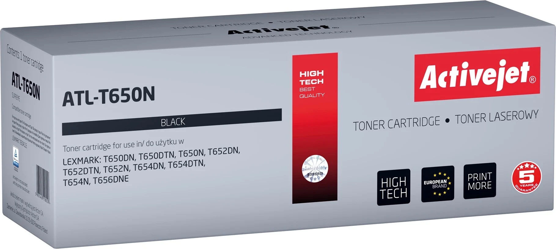 Zamenjalni toner za Lexmark, Activejet ATL-T650N, črn