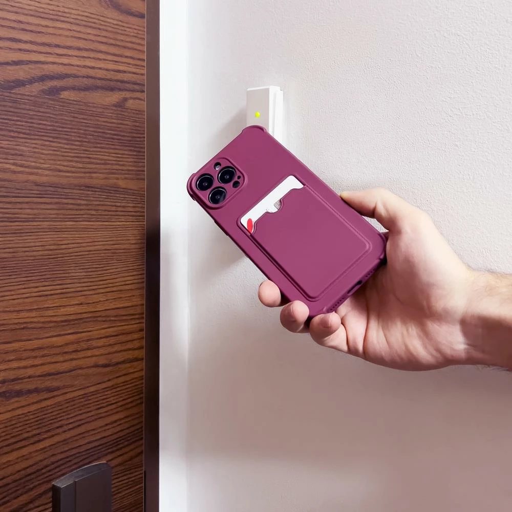 Ovitek za telefon s prostorom za kartice Hurtel Card Armor za Samsung Galaxy A22, silikonski, zelen