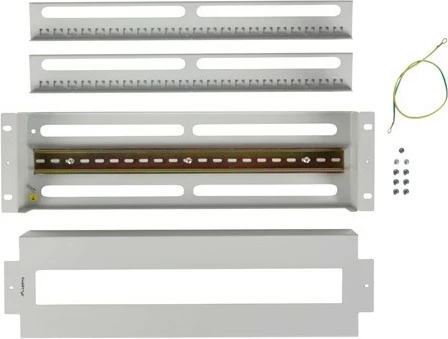 Razdelilni panel 3U 19 palcev z DIN TS-35 letev, LANBERG, siv
