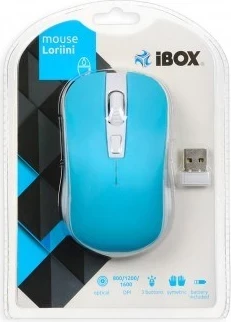 Brezžični miš iBox, 1600 DPI, modra