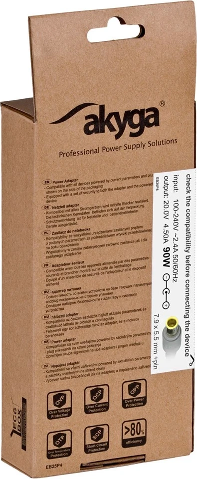 Notranji polnilnik Akyga AK-ND-18, 90 W, črn