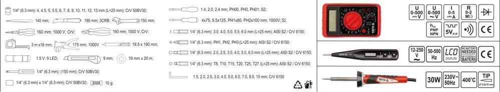 Komplet mehaničnih orodij Yato YT-39009