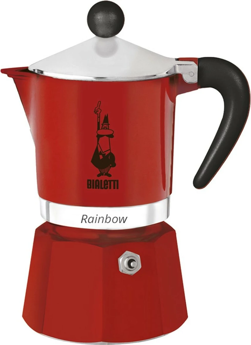 Kavni aparat Bialetti Rainbow, 0,27 L, aluminij, termoplastika, rdeč