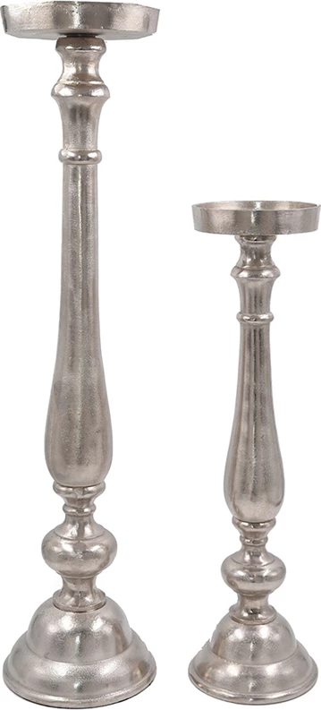 Stojalo za sveče IONAS, aluminij, srebrne barve, 18x18x74 cm
