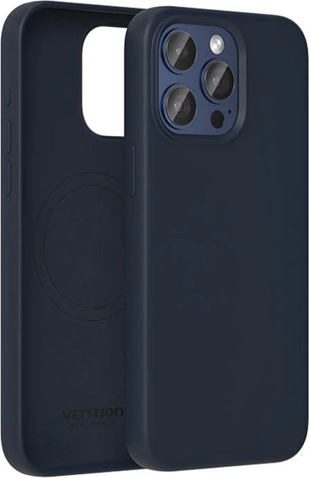 Ovitek za telefon za iPhone 15 Pro Vention KUFL0-30, silikon, MagSafe, modra