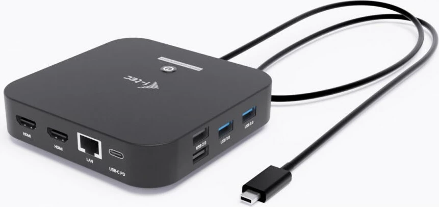 Docking postaja I-Tec USB-C Dual HDMI, 2xHDMI, 1xGLAN, 2xUSB-A 3.2, 2xUSB 2.0, 1xUSB-C Gen2, 1xUSB-C Gen1, 100W USB-C PD, črna
