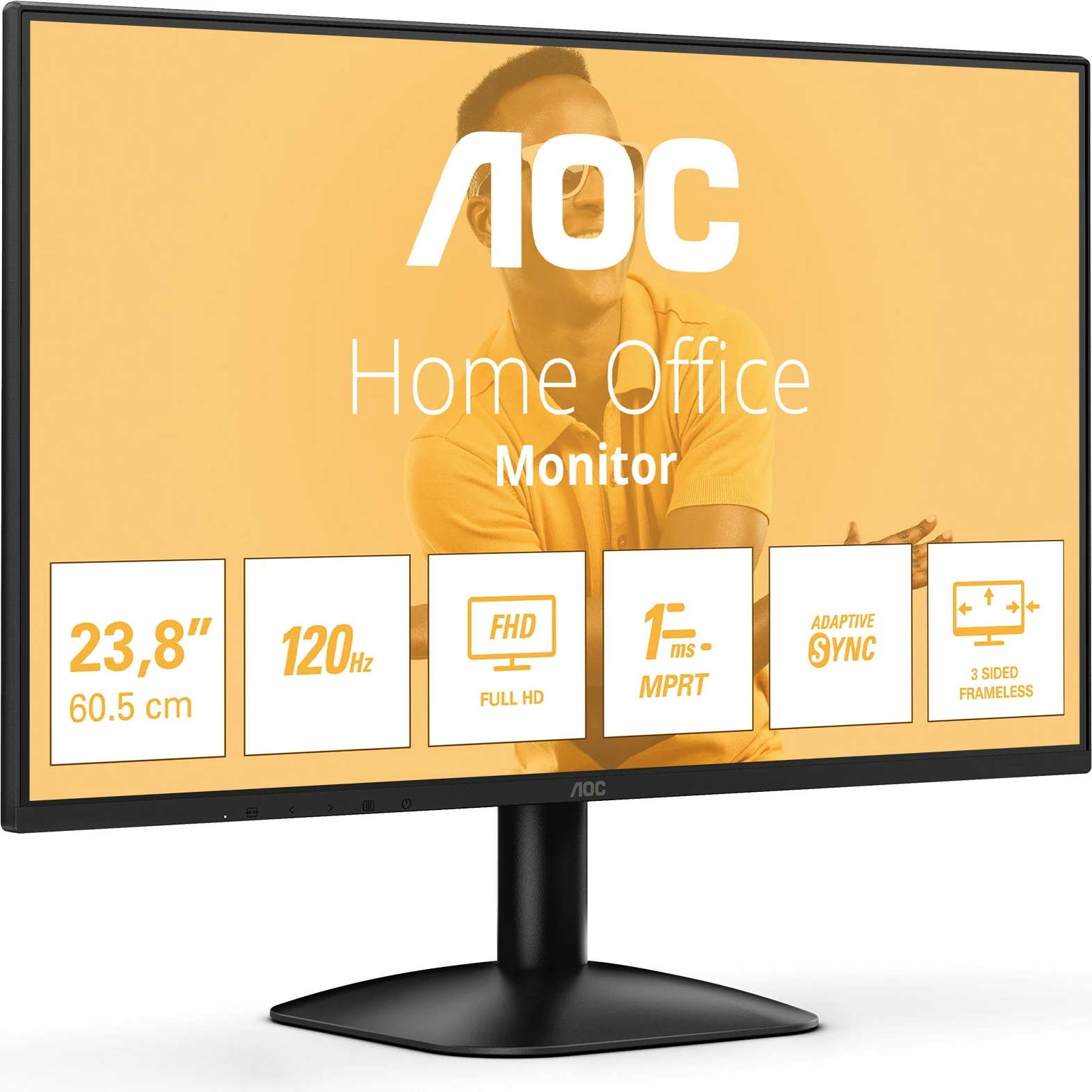 Monitor 23,8-inch IPS Full HD, 120 Hz, črn AOC 24B31H