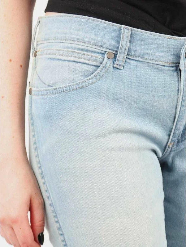 Denim hlače Hailey Sunfaded za ženske, Wrangler, modre