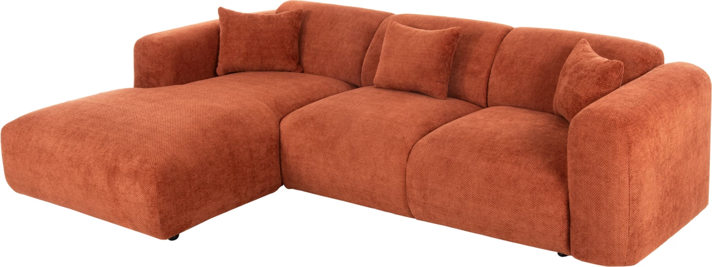 Kotna sedežna garnitura (levi) BRICKEN FH3275.03L opečno rdeča tkanina 110-282x98-160x72Hcm