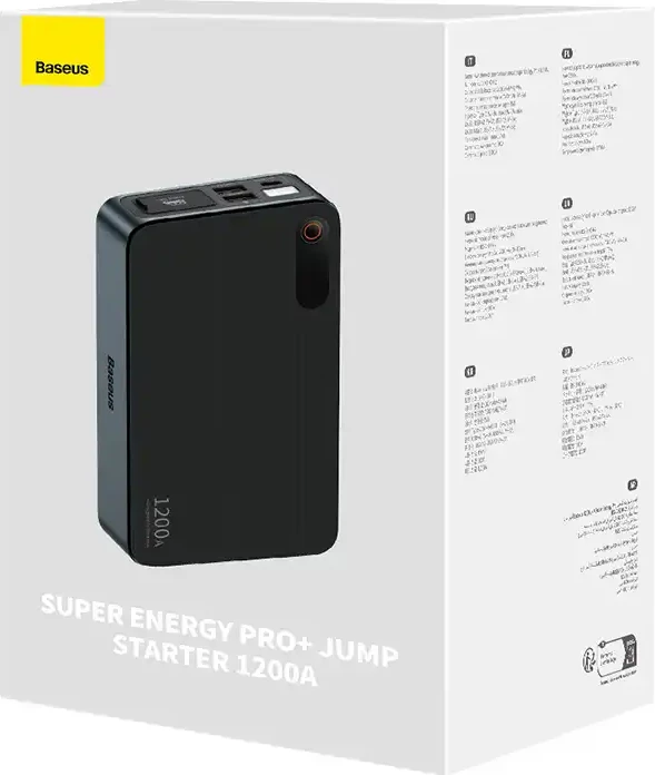 Prenosni zaganjalnik Super Energy Pro+ 1200A, 12000 mAh, črn - Baseus